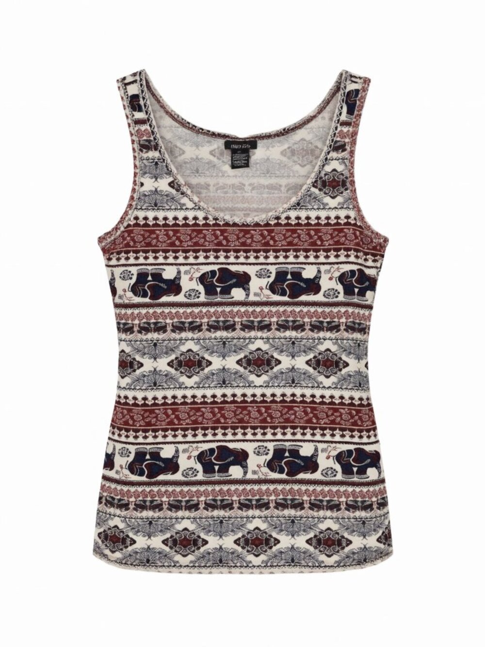 Rue 21 Red Blue Women's Elephant Print Tank Top L